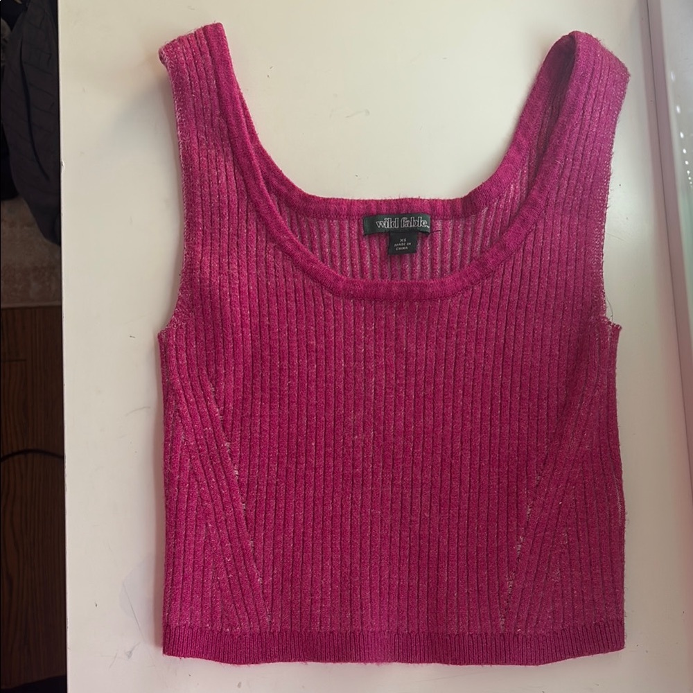 Wild Fable Pink Ribbed Tank Top
